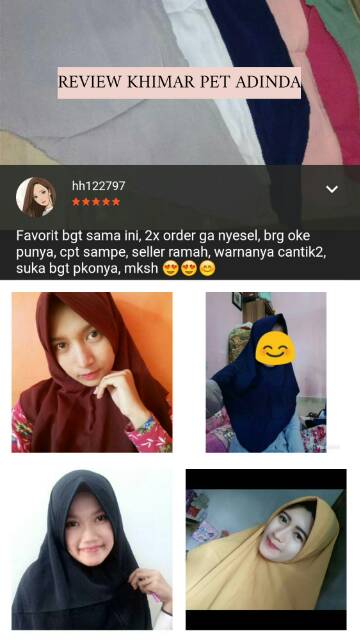 Jilbab Khimar pet antem | simple pet | hijab instant simpel pet wolfis Factory Outlet