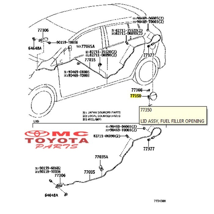 Plat Tutup / Cover Tangki Bensin New Vios 77350-0D110