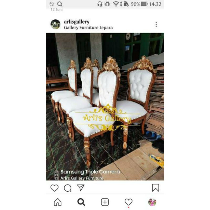 kursi makan ganesha kayu jati furniture jepara