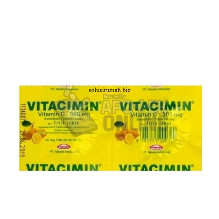 VITACIMIN 1 STRIP ISI 2 TABLET lemon vitamin c 2 biji