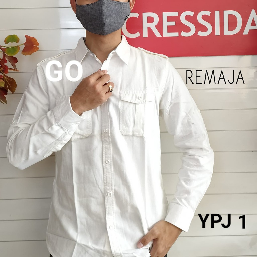 gof CRESSIDA KEMEJA YOUTH Hem Remaja ABG Atasan Kemeja Formal Lengan Panjang