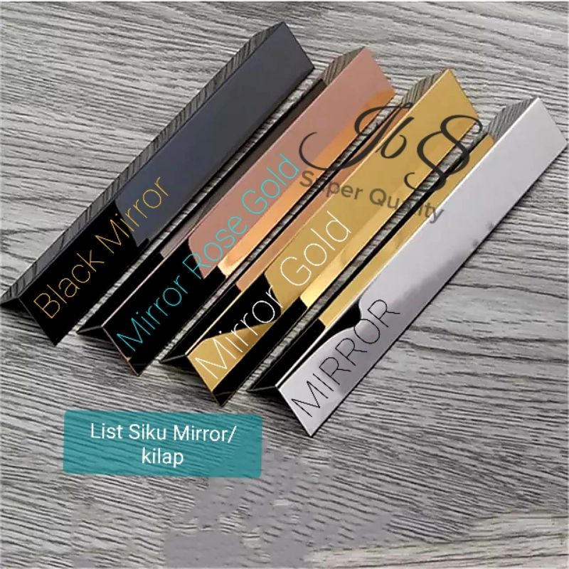 L MIRROR ROSE GOLD 20x20x3.050mm T: 0.8mm SIKU L STAINLESS SUS 201