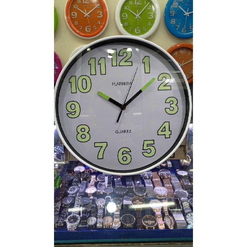 Jam dinding Platinum fosfor (Glow in the dark)