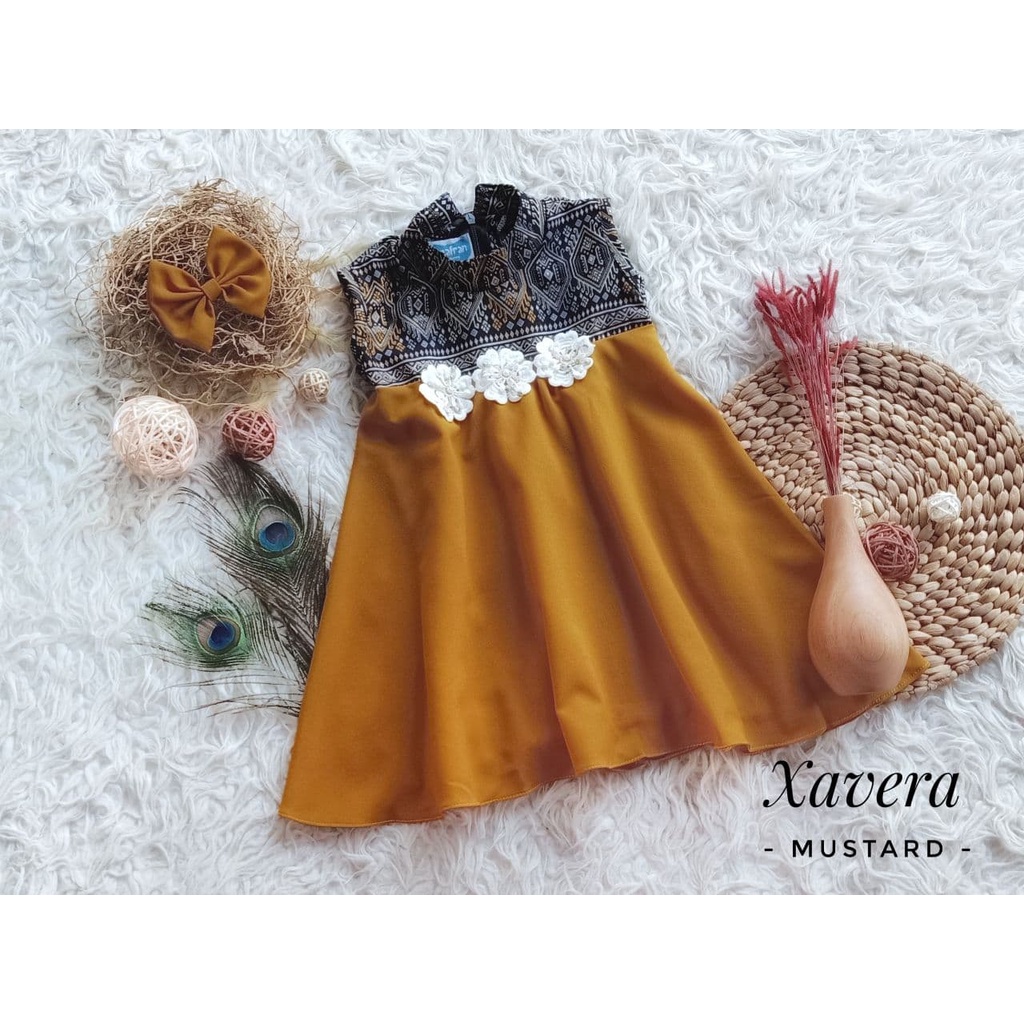 Dress Simple/Xavera Dress/Dress Murah/Dress Elegan/Dress Combi Batik