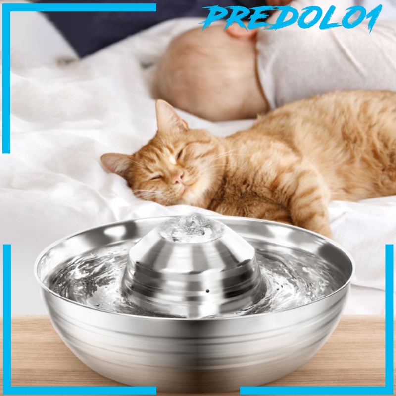 Predolo1 Dispenser Air Minum Otomatis 2l Bahan Stainless Steel Untuk Anjing / Kucing