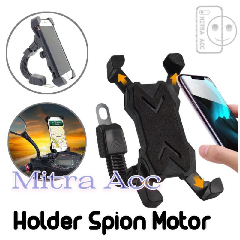 Phone Holder HP Motor Stand Bracket Dudukan Handphone