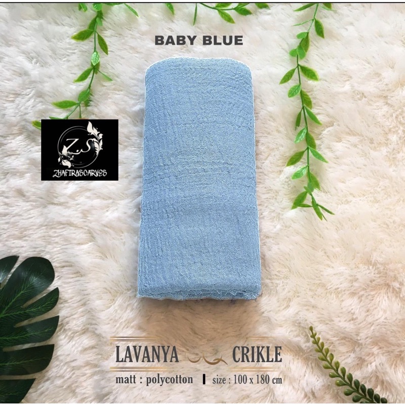 HIJAB Best Seller PASHMINA CRINKLE / CRINCLE - PASHMINA CUTTON CRINKLE / NEGRO / KUSUT-Baby Blue