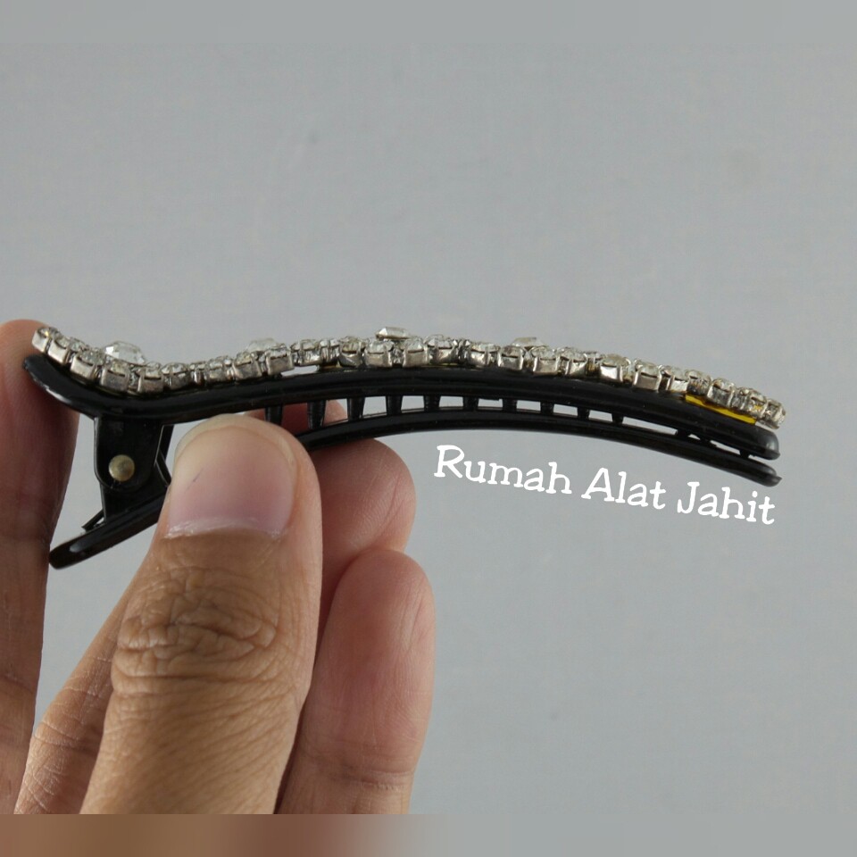 Jepit Rambut / Hair Clip Permata Baris Zig-Zag 7cm (sepasang)