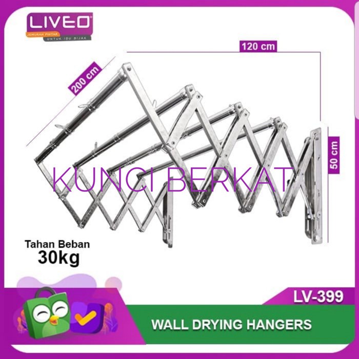 Jemuran dinding Levio LV 399/Gantungan Handuk Tarik/Gantungan Baju