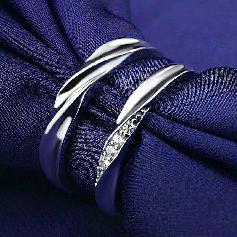 Cincin Perak Asli 925 Cincin Couple Pria Wanita