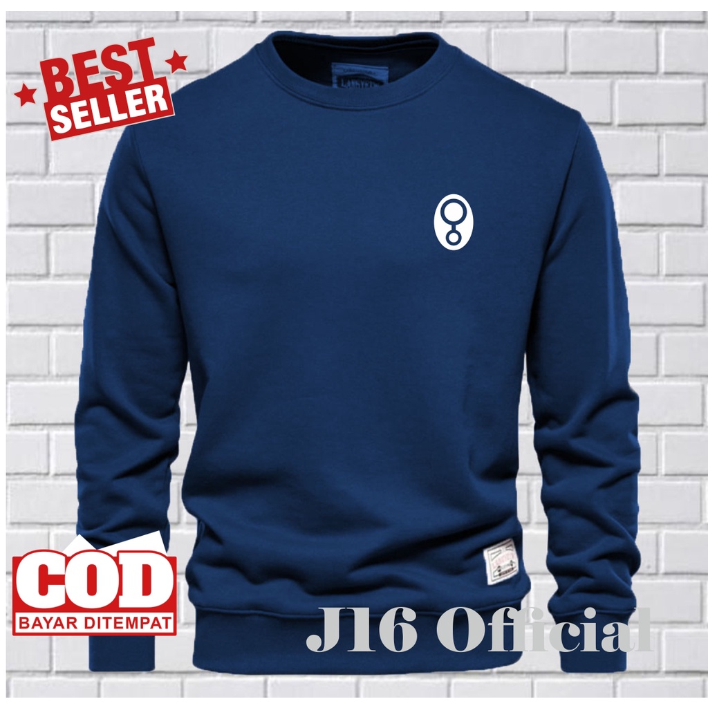 GREENLIGHT Crewneck Sweater Oblong Pria Bahan Fleece Tebal Premium