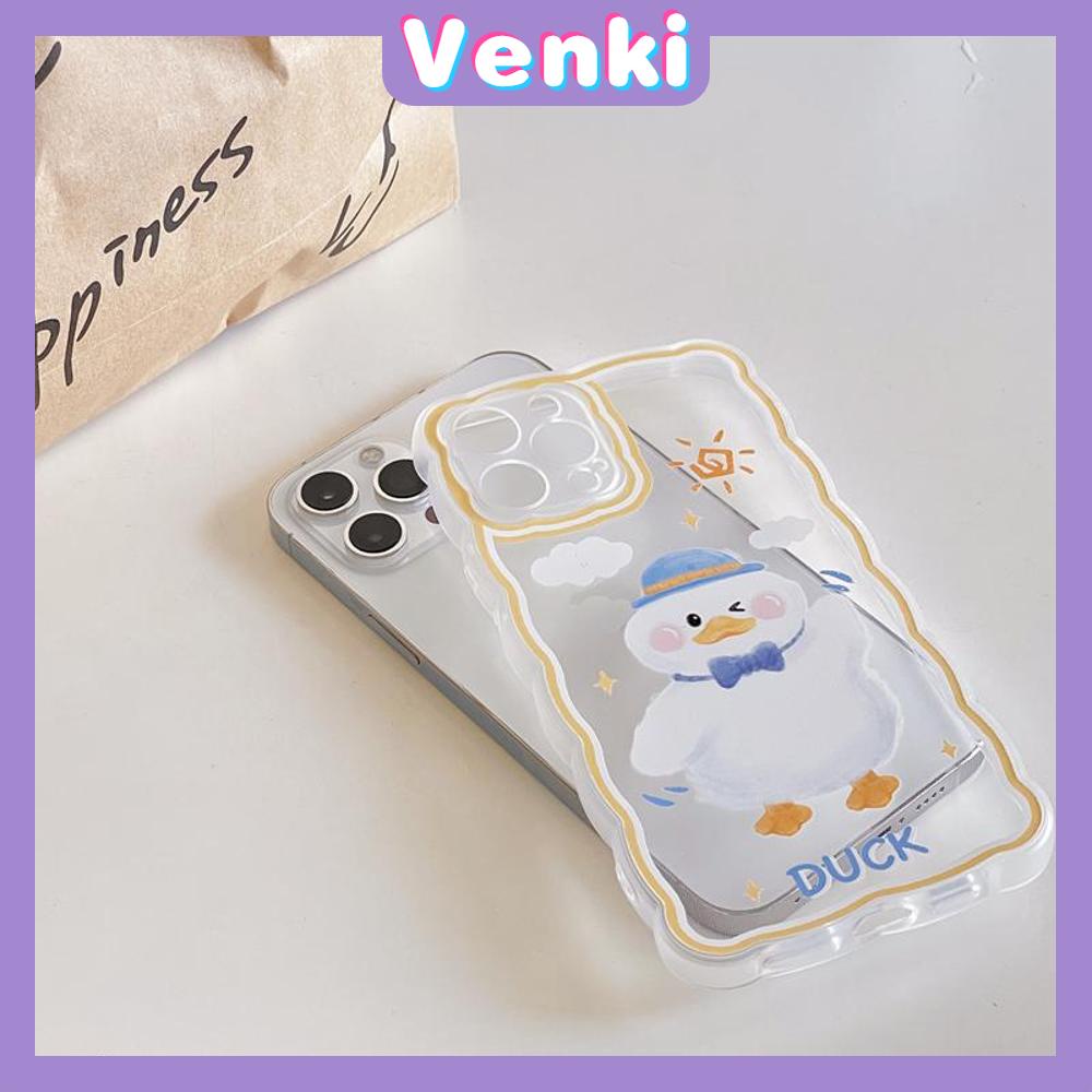 iPhone Case Silicone Soft Case Clear Case Wave Non-Slip Shockproof Camera Cover Protection Duck Cute Compatible For iPhone 13 Pro Max iPhone 12 Pro Max iPhone 11 iPhone7 Plus