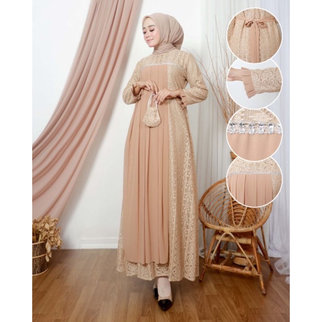 Gamis Malika Doty Renda Original Butik