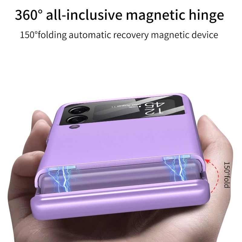 Luxury 5g Magnetic Hinge Magnetic Case For Samsung z flip 3 / Full Body Protection Shockproof Cell Phone Cover