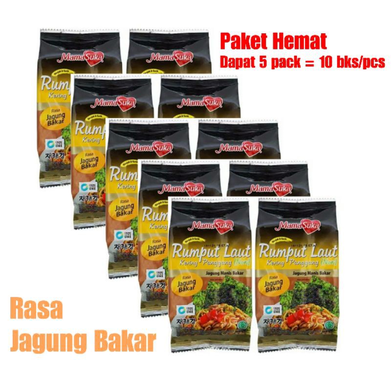 

Paket Hemat 5 Rumput Laut Rasa Jagung Bakar Mamasuka