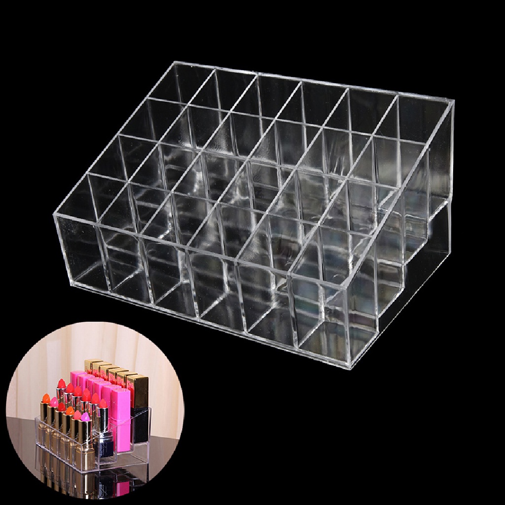 [OOID] Clear Acrylic 24 Lipstick Holder Display Cosmetic Organizer Makeup Case Storage, ID