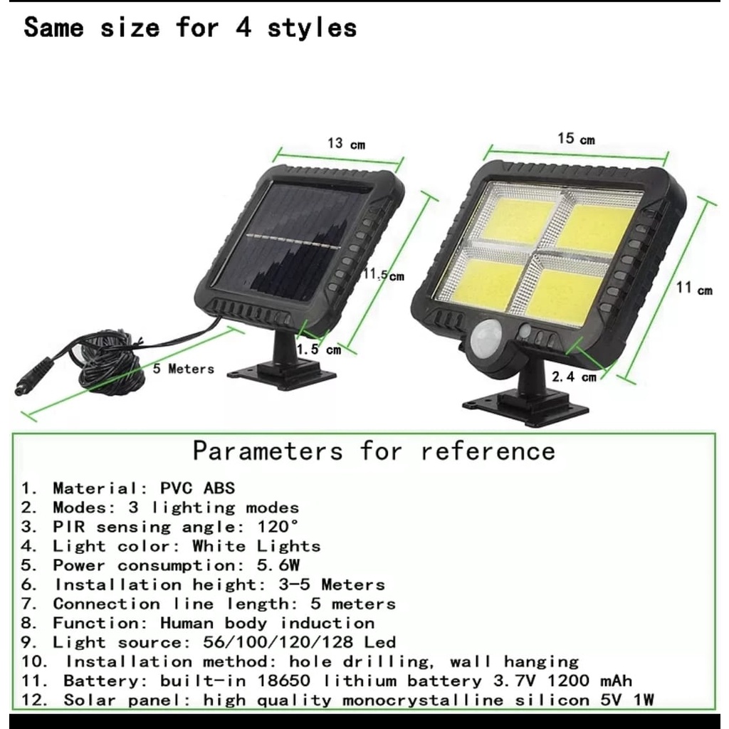 Lampu tenaga Surya Solar panel matahari 120 LED L66 f120  3 Mode cahaya