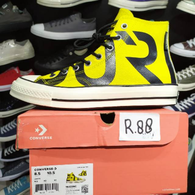 CONVERSE Chuck 70S (Kulit) Leather Yellow Black Egret (163226C) (ORIGINAL BNIB) M805 (5p)