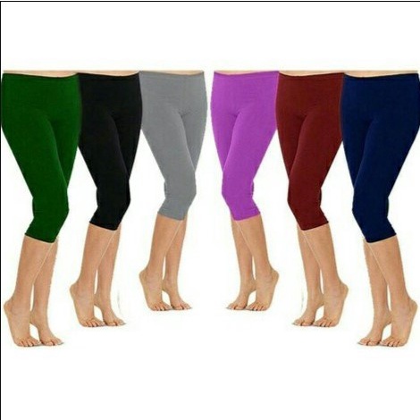 IMF CELANA LEGGING PENDEK WANITA POLOS BAHAN KAOS LEGGING PENDEK KAOS ALL SIZE BB 30-45kg