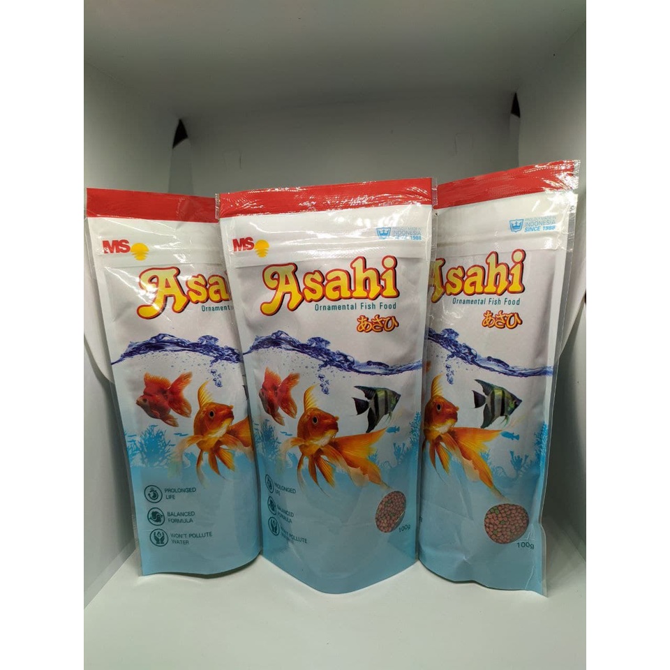 Pelet Ikan Hias Asahi 100Gr 100 Gram Pelet Pakan Ikan Koi Koki Floating Type