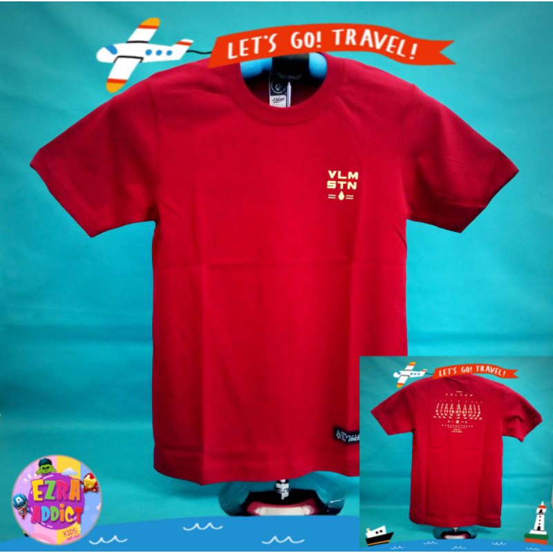 ORIGINAL Surfkids JUNIOR - Umur 9 10 11 12 tahun - Baju Distro Anak - Volcom Maroon - Kaos Distro An