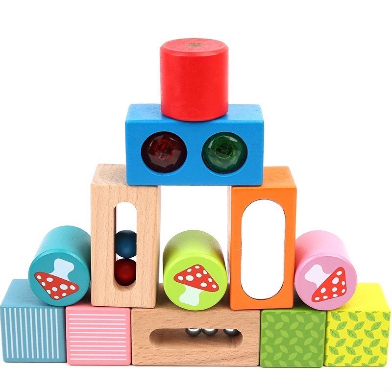 wooden discovery blocks - balok pengenalan bentuk - mainan motorik anak - kado anak - hadiah anak