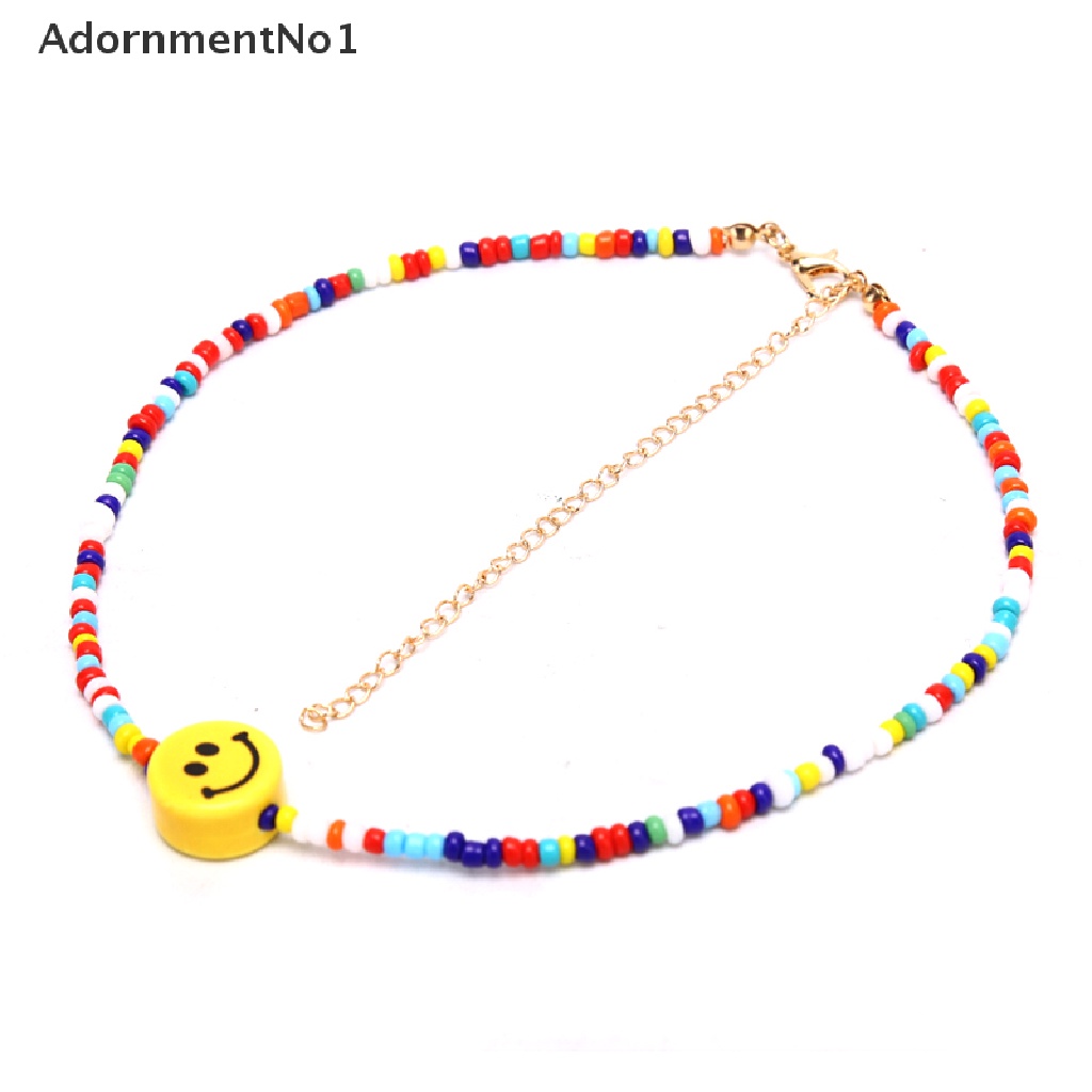 (AdornmentNo1) Kalung Choker Gaya Bohemia Dengan Manik-Manik Warna-Warni Untuk Wanita