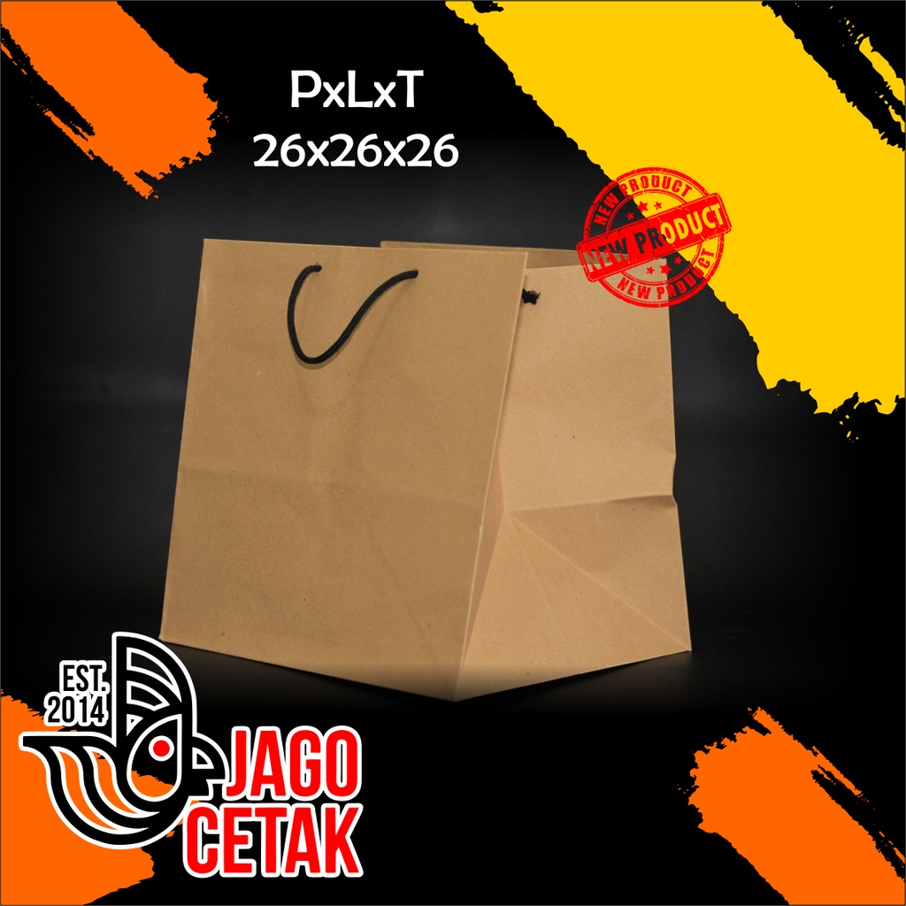 

paperbag 26x26x26 polos box nasi jumbo tebal craft coklat