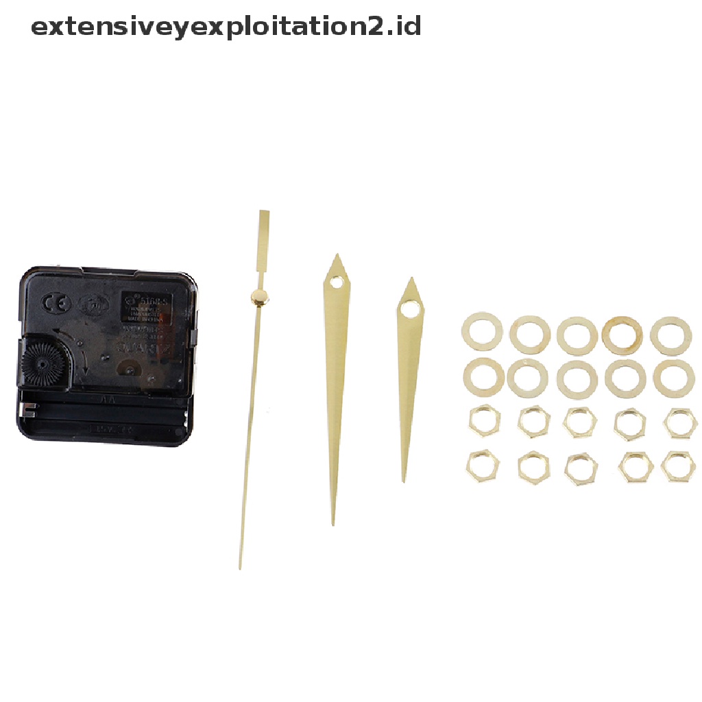 1set Quartz Clock Movement Mechanism Diy Kit Alat Tangan Tenaga Baterai