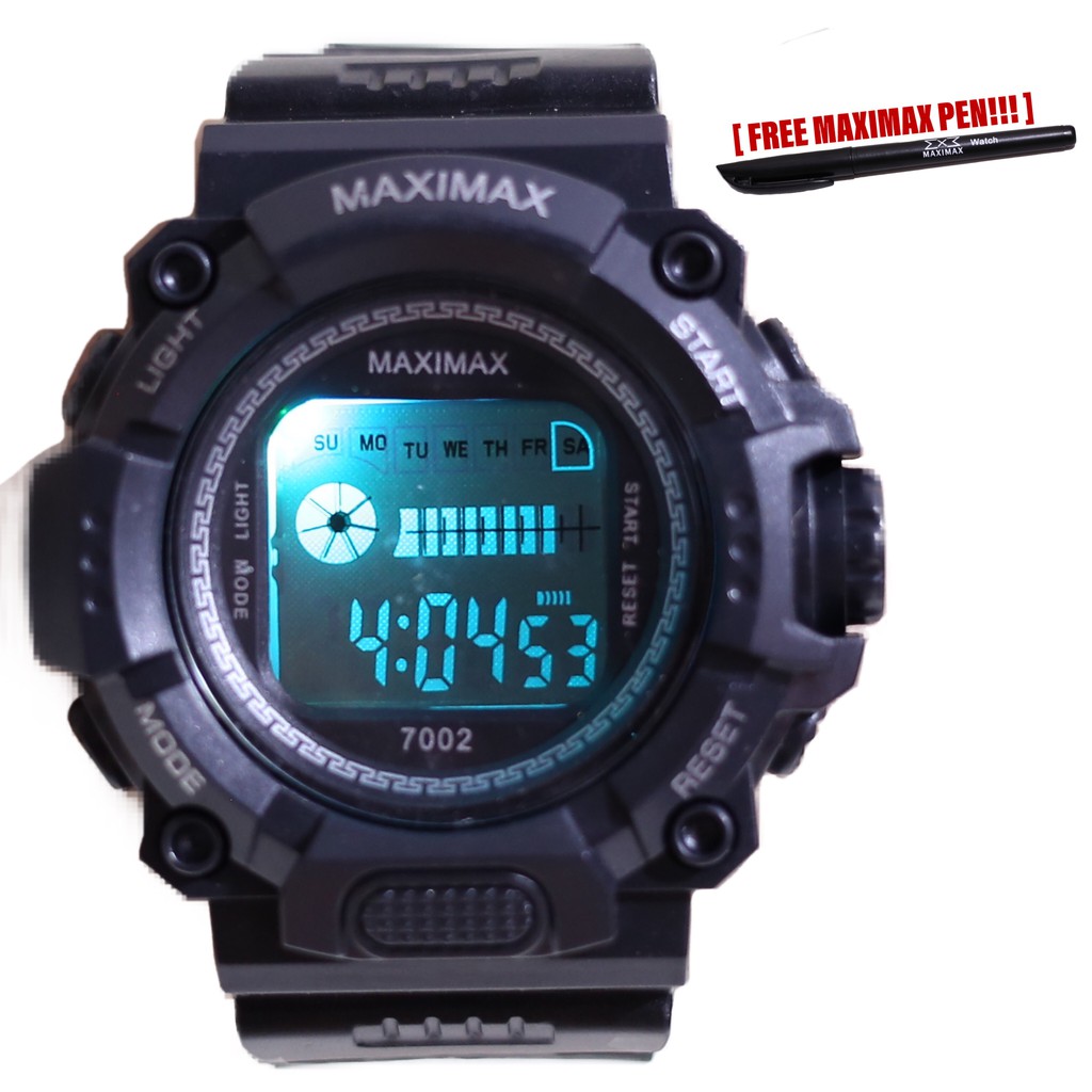 Jam tangan digital pria wanita FREE PUPLEN MAXIMAX model gshock LED watch MX7002