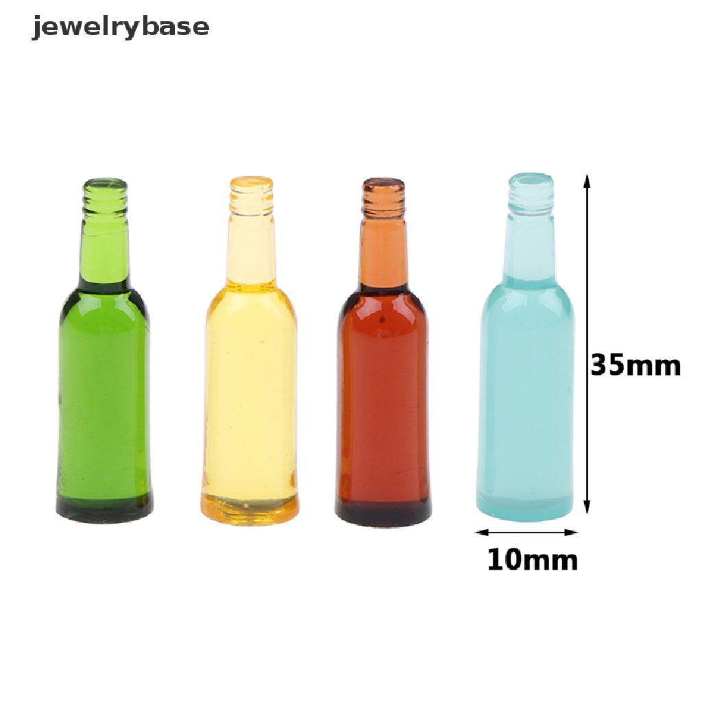 Base 6Pcs Miniatur Botol Wine / Bir Aksesoris Dapur Rumah Boneka 1: 12