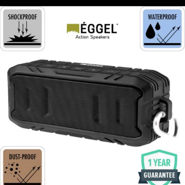 EGGEL TERRA2 WATERPROOF ACTION PORTABLE BLUTOITH SPEAKER BLACK