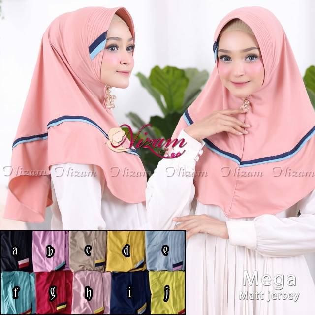 BERGO MEGA LIST. JILBAB NIZAM. KERUDUNG INSTAN PET. HIJAB ANTEM JERSI