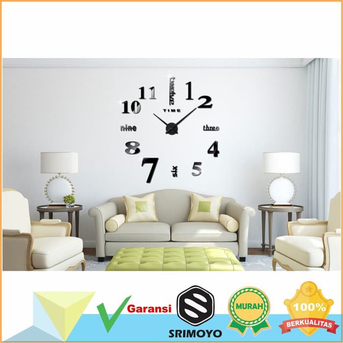 Jam Dinding Tempel 130 cm - Jam Dinding Besar DIY Hiasan Ruang Tamu