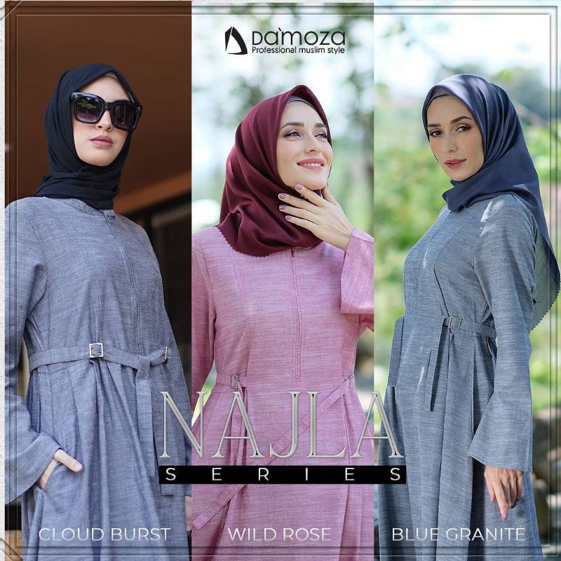 Gamis Syari Damoza Najla Terbaru Casual Kekinian