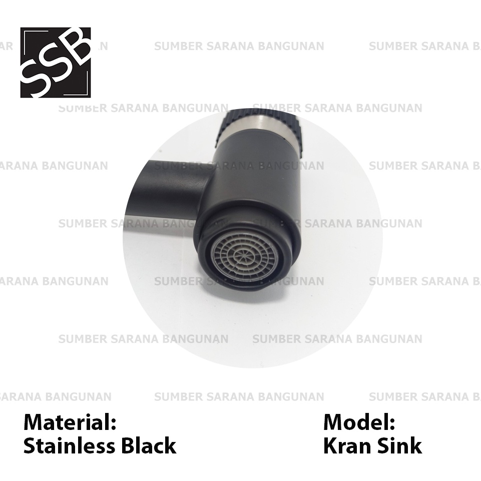 Kran Wastafel Hitam Tinggi Minimalis Black / Keran Sink Cuci Tangan 208