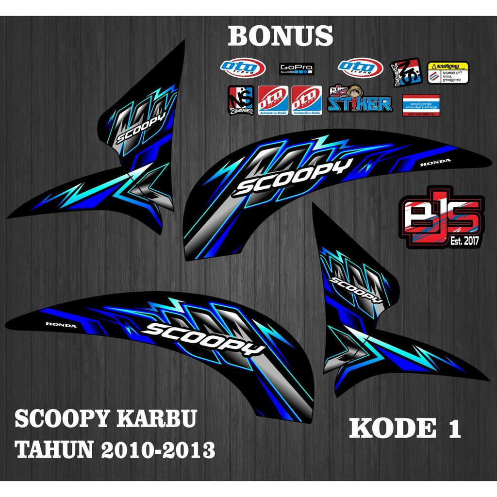 Striping scoopy karbu - Stiker Decal scoopy karbu 2010-2013 kode 1