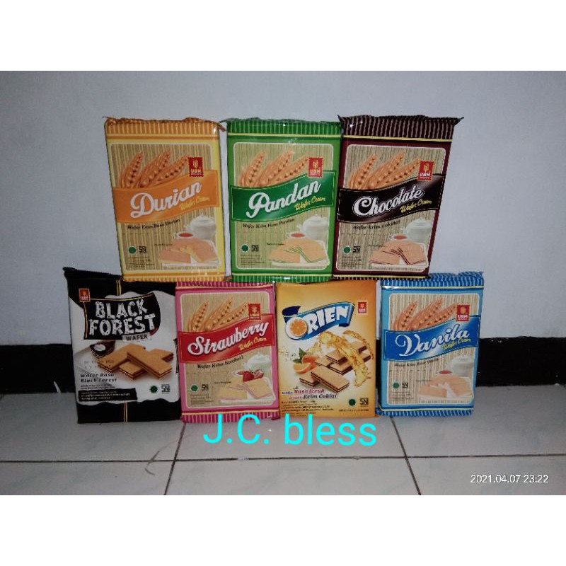 

UBM wafer ubm 230gr rasa coklat/strawbery/durian/blackforest/vanila/pandan/jeruk