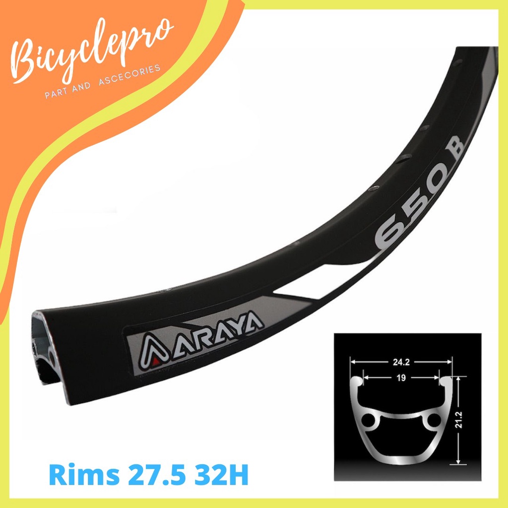 Rims Velg Araya / Exotic 27.5 / 26 / 32 Hole Alloy Double Wall Sepeda Gunung MTB