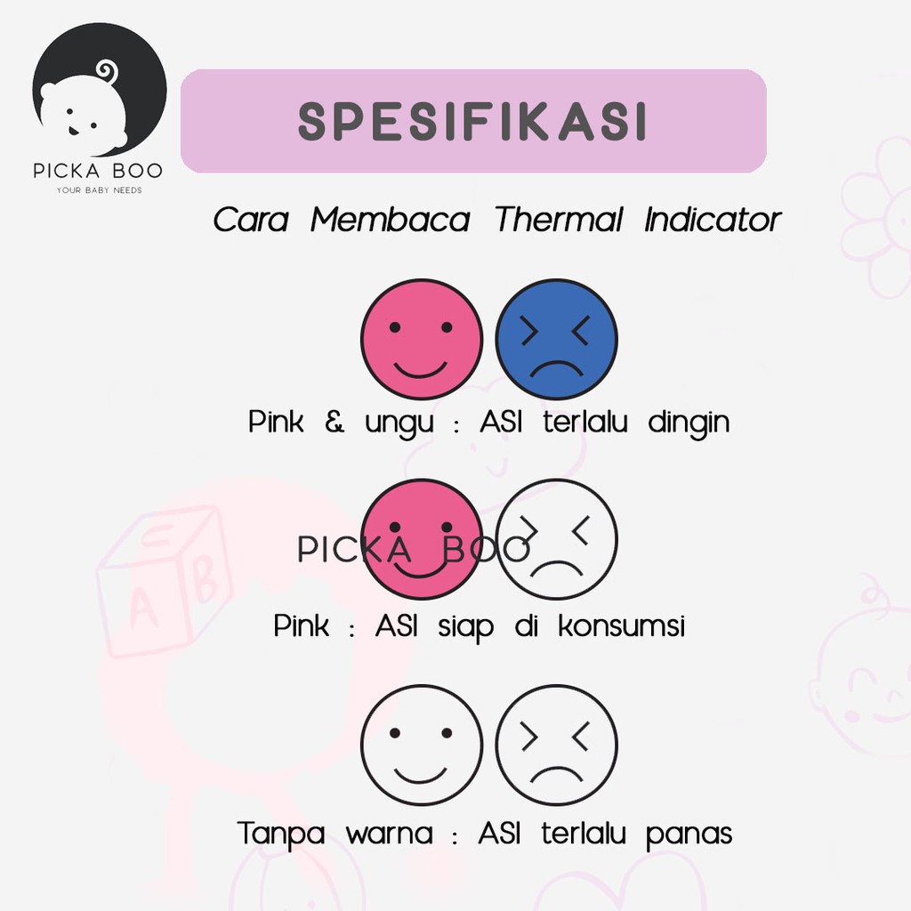 PICKA BOO Terlaris Kantong Asi Breast Milk Storage 100 ML isi 30 Ada Thermal Indikator Suhu