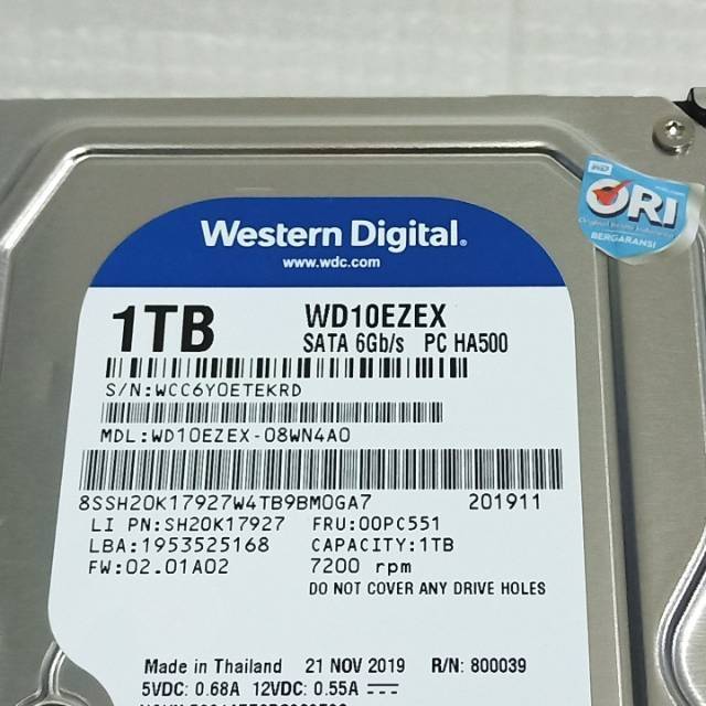 Hardisk WD 1TB Sata Blue 3.5" Internal PC Garansi Resmi