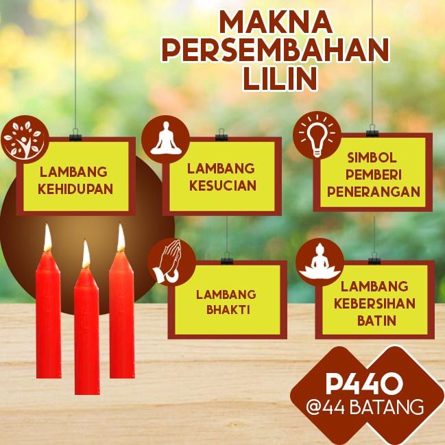 Lilin Batang Sembahyang Sukhavati P360 Merah