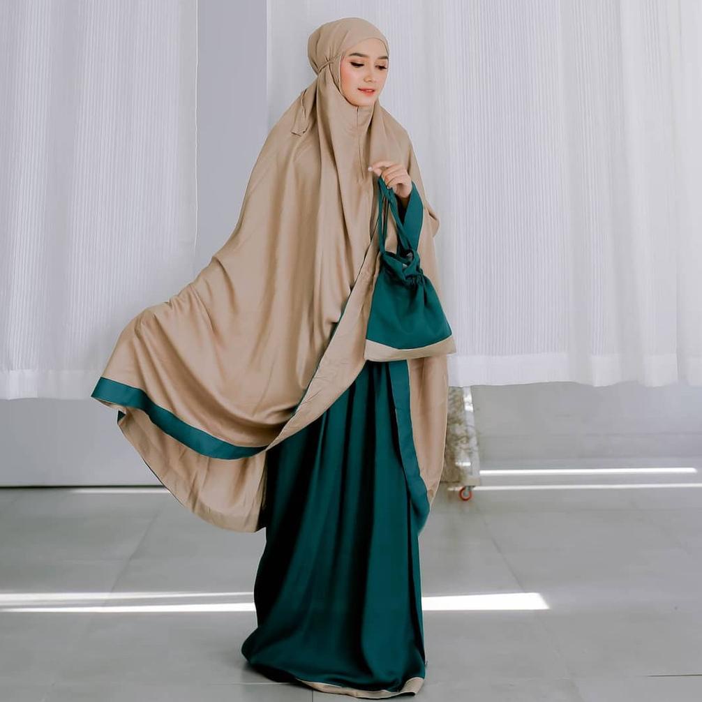 MUKENA SALWA TWOTONE KOMBINASI TAZBIYA MUKENA DEWASA