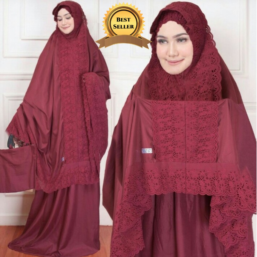 Mukena Telekung Fatimah Bestseller, Mukena Dewasa Katun Renda