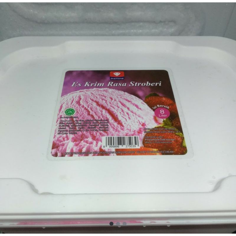 Ice Cream Diamond / Es Krim 8 Liter - Strawberry