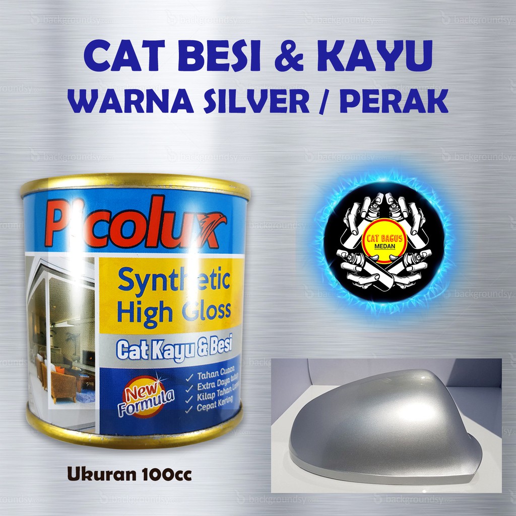 CAT MINYAK SILVER PERAK PICOLUX 100CC KALENG KECIL CAT KAYU BESI WARNA PERAK SILVER MEDAN BINJAI