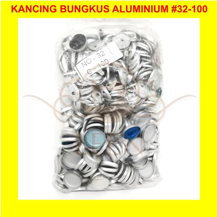 Kancing Bungkus Bahan Aluminium GRADE AAA No 32 - 100 Kaleng Kain LEEN