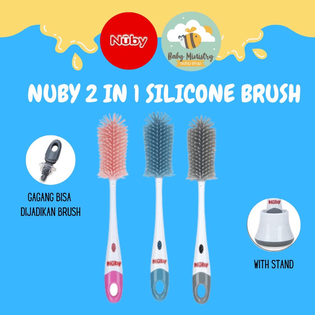 NUBY SILICONE BOTTLE BRUSH - SIKAT BOTOL BAYI SILICONE