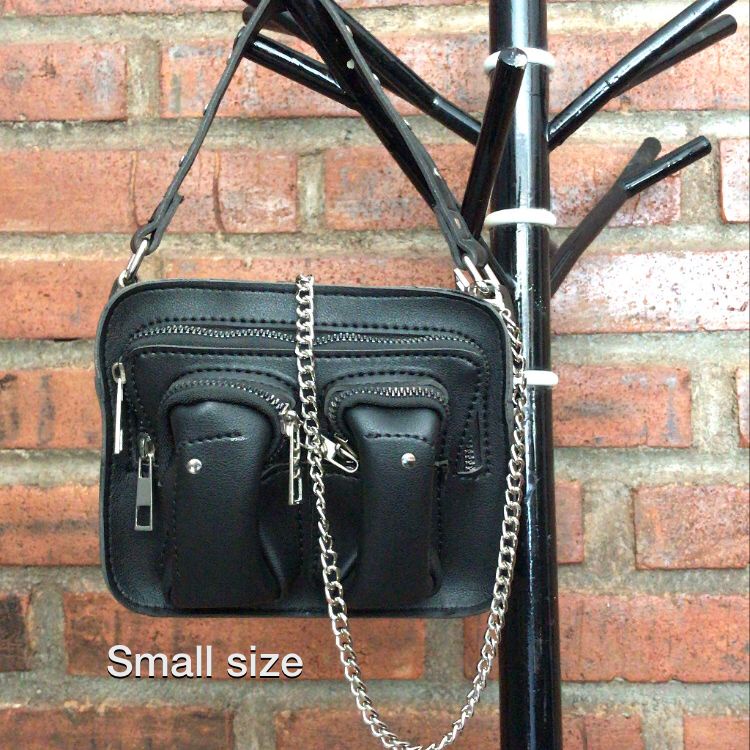 Tas Selempang Bahu Wanita Stud Aesthetic Ulzzang Oliv Slingbag PU Gaya Korea Street Style Import