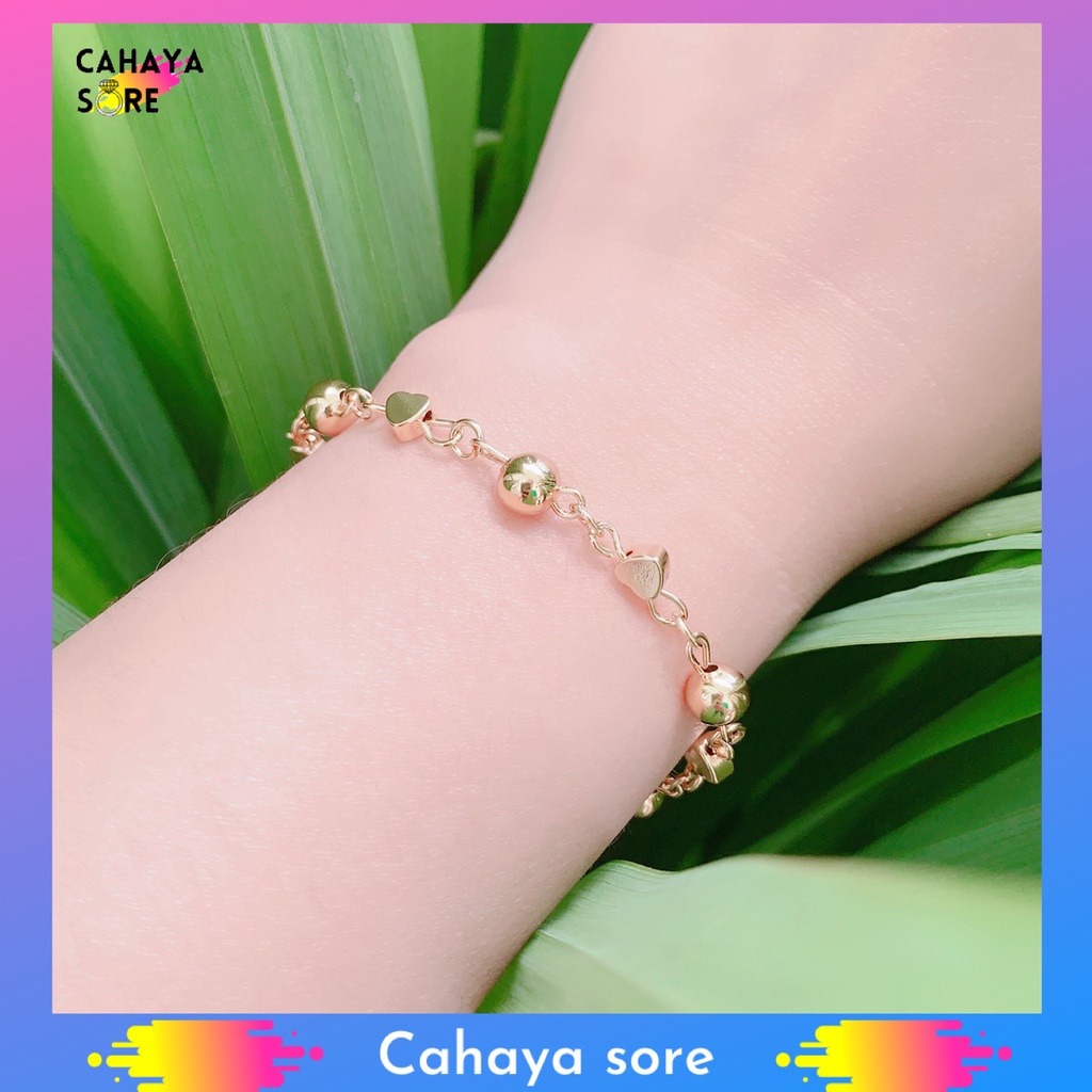 Gelang Xuping Gold Gelang Tangan Dewasa Rantai Bola G55